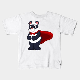 Panda as Hero with Mask & Cape Kids T-Shirt